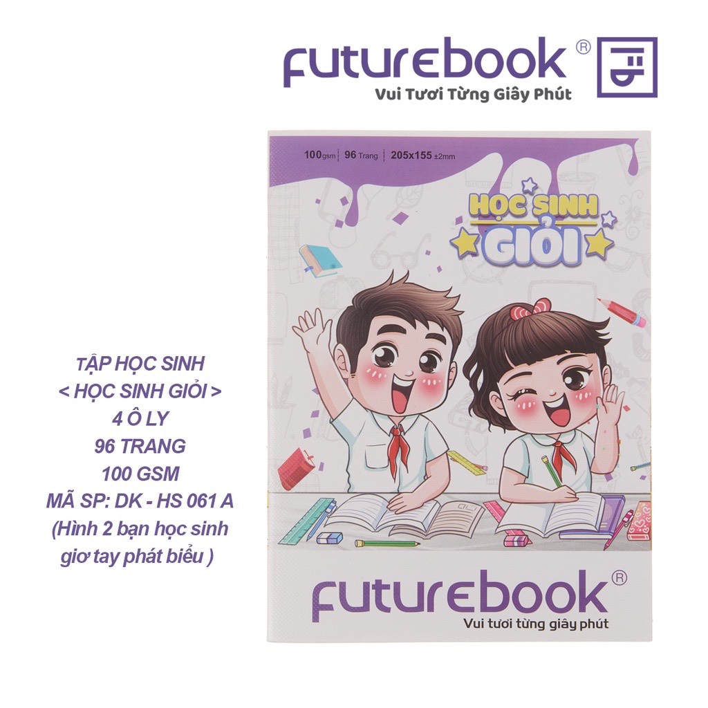 FUTUREBOOK–Tập Học Sinh Giỏi 4 Ô Ly_96 Trang–Định Lượng 100Gsm. Mã Sản Phẩm DK-HS9064 (Giao Ngẫu Nhiên)