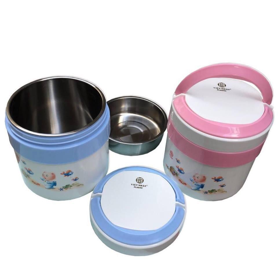 Hộp cơm giữ nhiệt 2 ngăn ruột inox nhựa No 4032| Cặp lồng giữ nhiệt 2 tầng