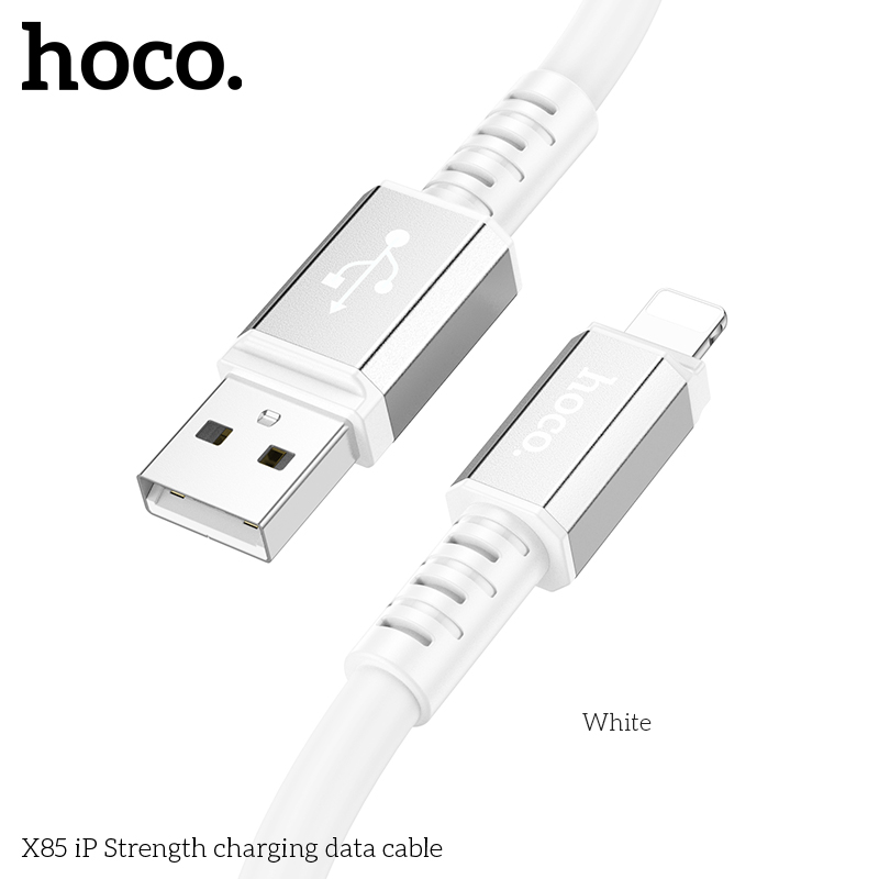 Cáp sạc chính Hãng Hoco X85 dây to siêu bền hàng chất lượng tốt màu trắng cho điện thoại iphone - hàng chính hãng