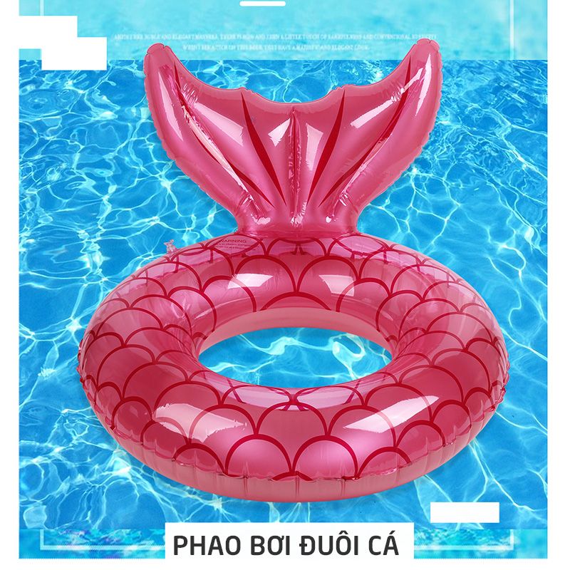 Phao bơi tròn đuôi cá PVC 80cm