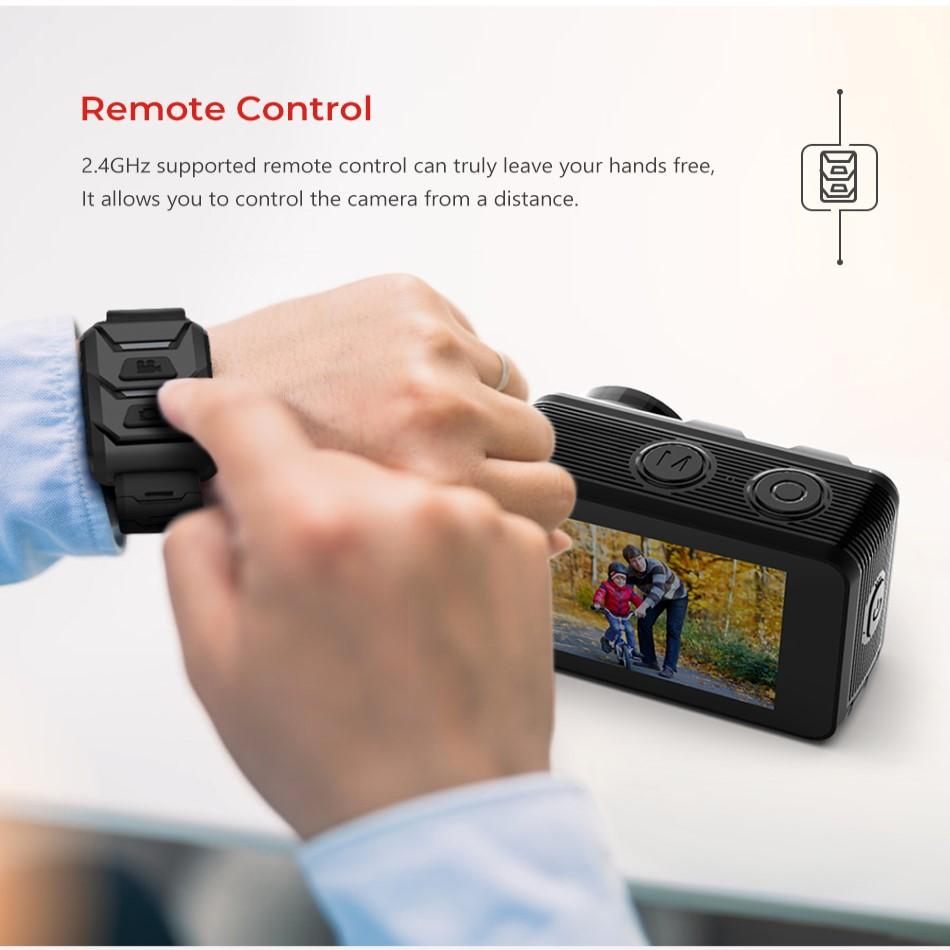 Camera Hành Động 4K 60FPS 2.0 Cảm Ứng Màn Hình Kép Wifi Chống Nước Điều Khiển Từ Xa EIS Zoom 4X Mini Quay Video Cam Thể Thao Phong Cách Osmo