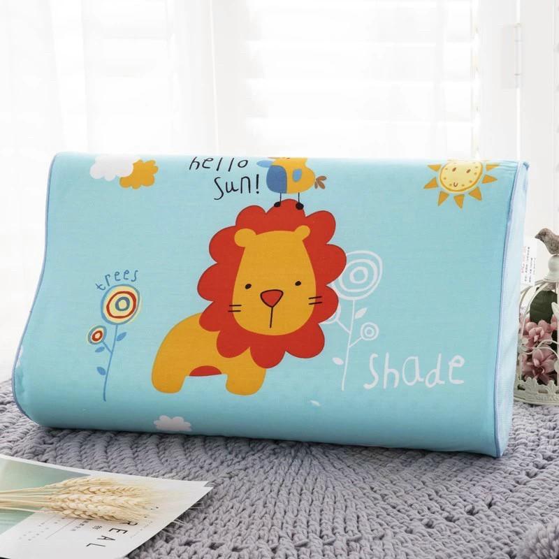 Gối cao su non trẻ em hoạt hìnGối cao su non trẻ em hoạt hình 3D vỏ gối Cotton mềm mát h 3D vỏ