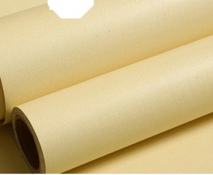 Cuộn 10m Decal Giấy Dán Tường Màu Vàng Bề Mặt Nhám