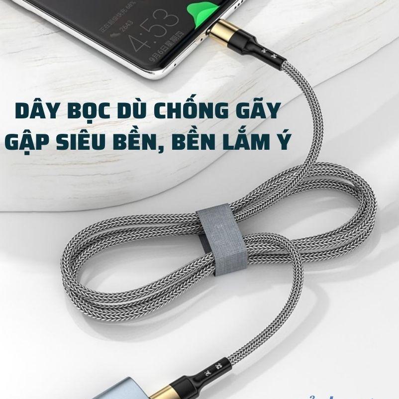 Cáp Sạc Nhanh PD 60W C to C và Lig mạ vàng bện dù cao cấp chống gãy gập rối dây cáp sạc cổng cắm kiểu 2 đầu type C