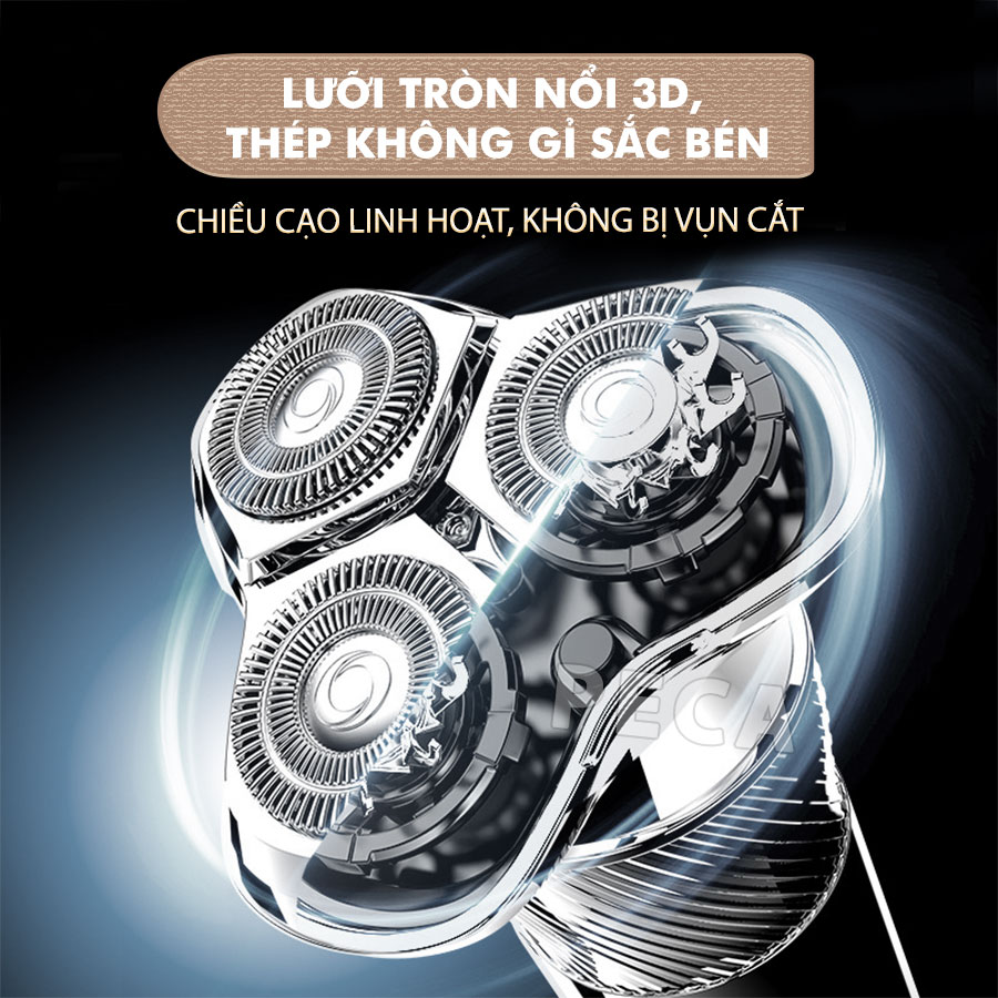 Máy cạo râu khô và ướt KEMEI KM-T85 chống thấm nước IPX6 công suất 8W sạc USB nhanh 1.5 giờ - Hàng chính hãng