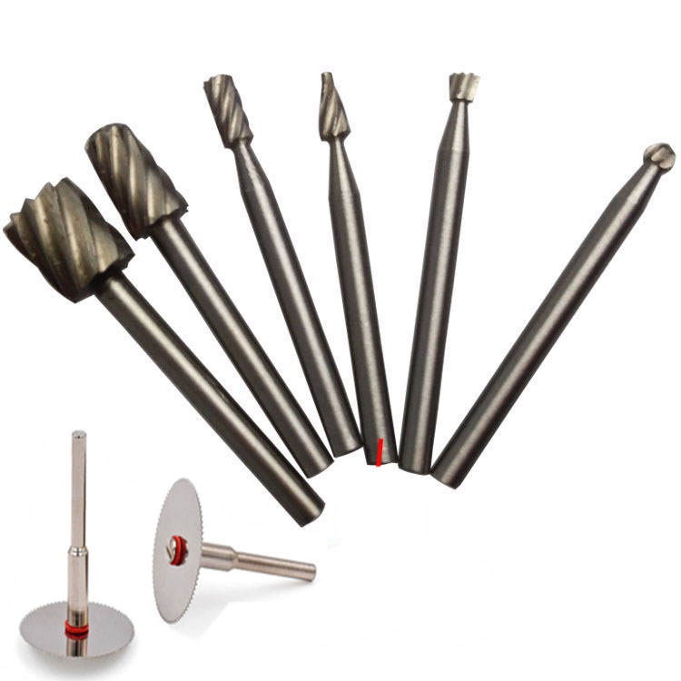 Bộ mũi mài khắc phay cắt gỗ mini họp kim HSS 9 chi tiết chân cốt 3ly