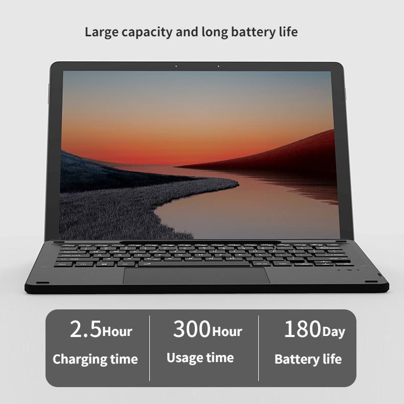 Bàn Phím Bluetooth Không Dây Cho Microsoft Surface Pro 8 / Pro 9 / Pro X Có Đèn Nền 7 Màu Cổng Sạc type-c