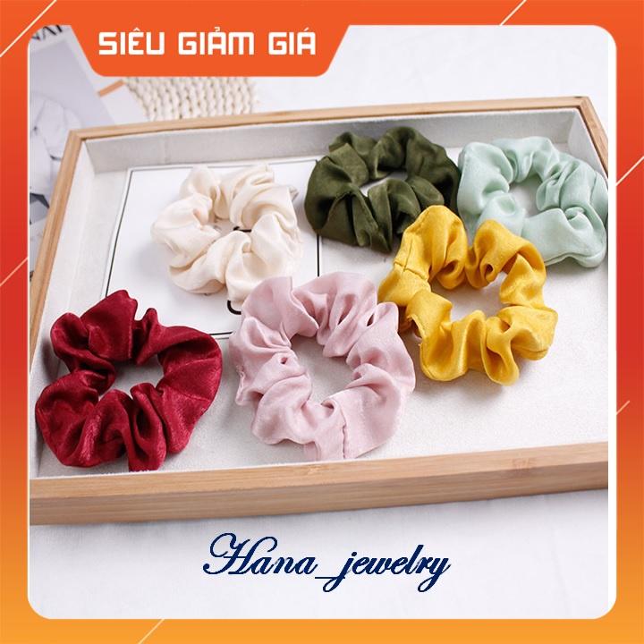 DÂY BUỘC TÓC/ CỘT TÓC SCRUNCHIES CÓ SẴN 10CM, SATIN VÂN, TINH TẾ, SANG TRỌNG, TIỆN DỤNG, CT.M14