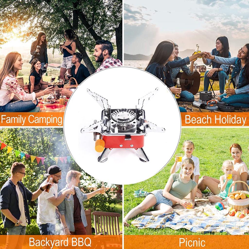 Bếp ga mini dã ngoại gấp gọn di động nhỏ cho du lịch gia đình và ngoài trời