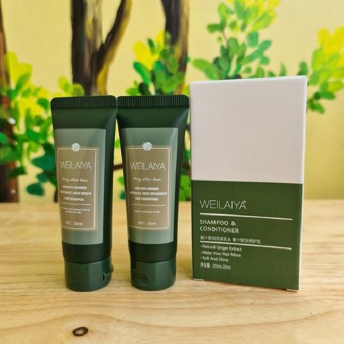 Bộ sản phẩm Weilaiya mini size 20ml dầu gội + dầu xả Tinh chất Gừng Hà Thủ Ô Ngăn Ngừa Rụng Tóc