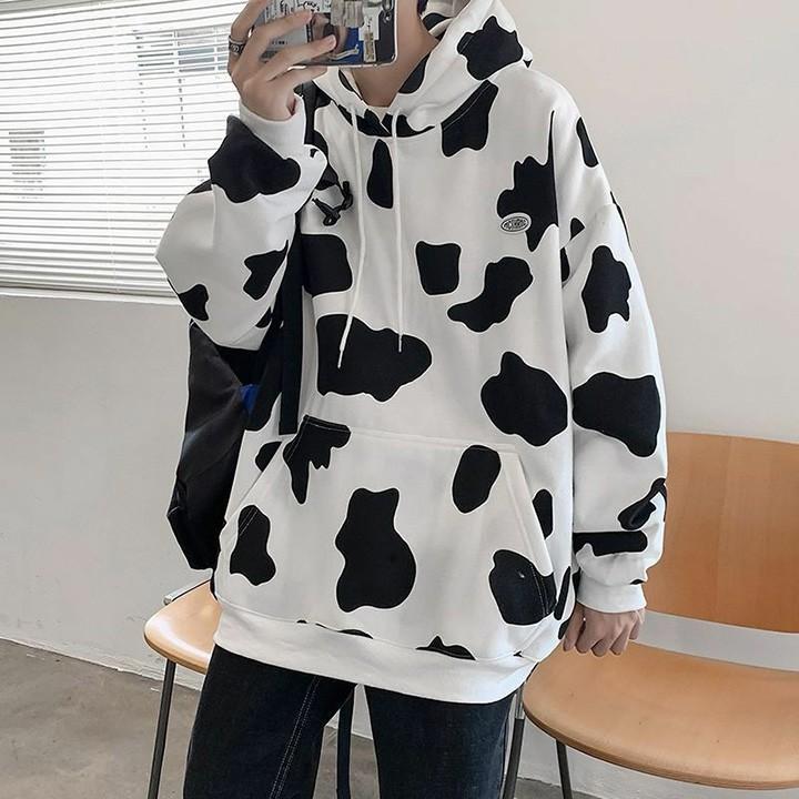 ÁO HOODIE - ÁO KHOÁC NỈ NGOẠI In 3D Bò Sữa Cổ Chui