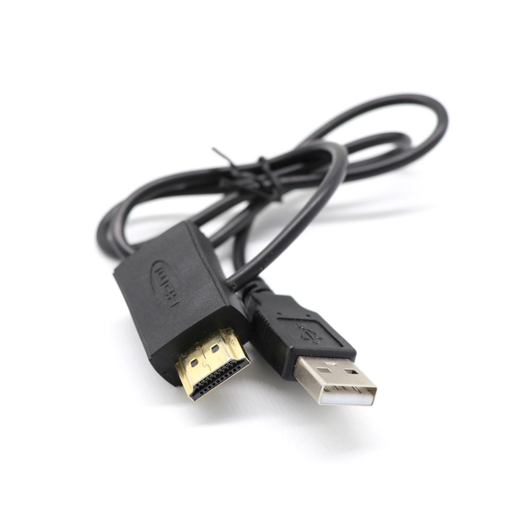 2 Pieces HDMI M to F Adapter Plug With USB 2.0 Power Supply Connector Cable