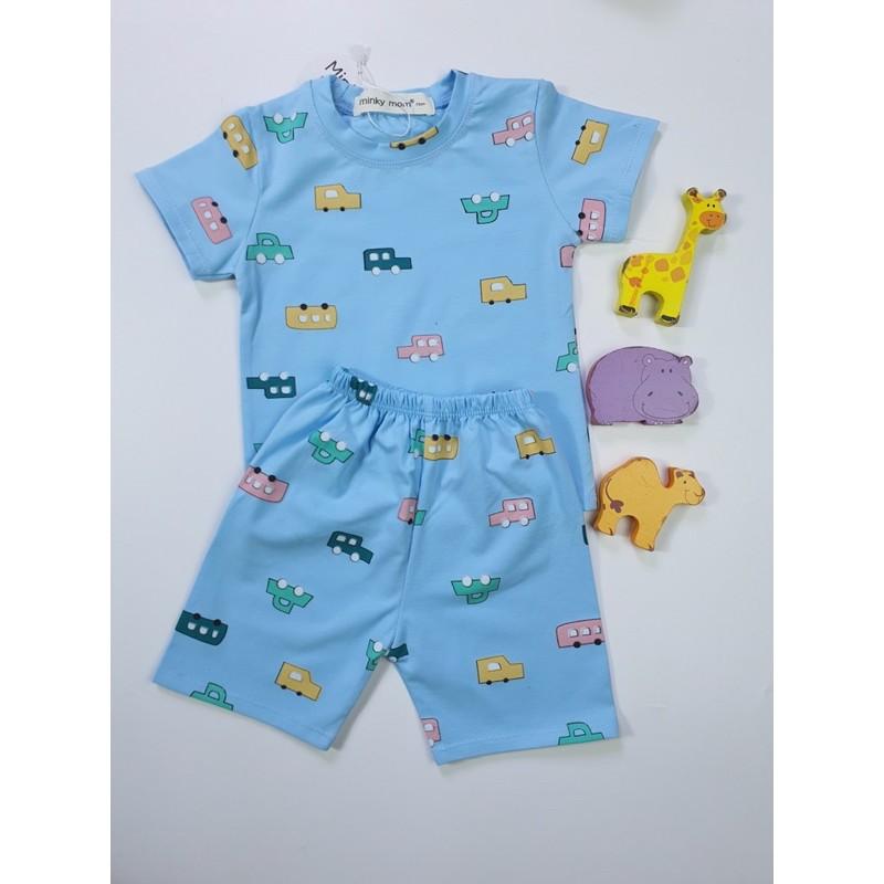 Bộ ngắn tay Minky mom 100% cotton mềm mịn mát cho bé trai, bé gái từ 5-19kg