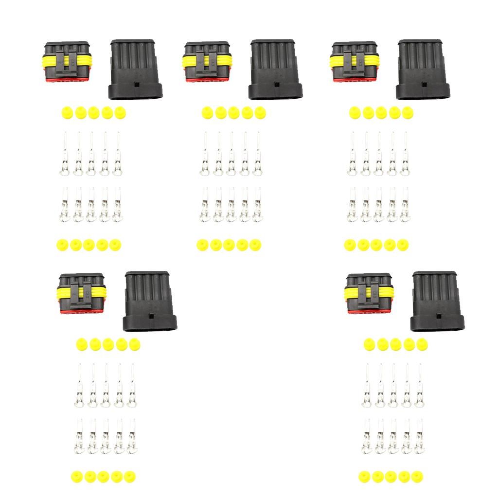 High Quality 5 Kit Waterproof Electrical Wire Cable 5 Pin Way Plug