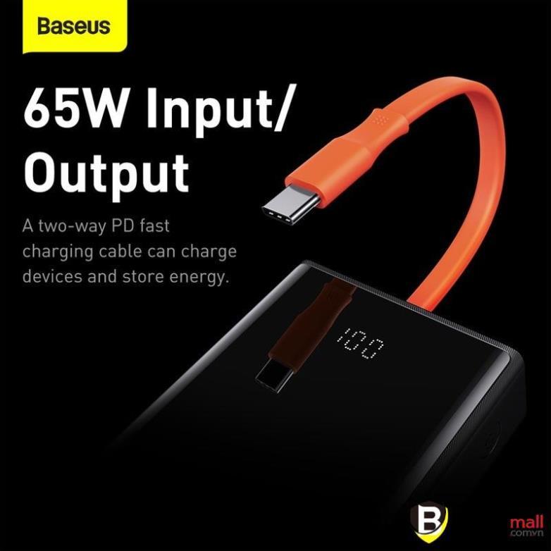 Baseus -BaseusMall VN Pin dự phòng sạc nhanh Baseus 65W Elf Digital Display Power Bank 20000mAh kèm cáp Type C (Hàng chính hãng)