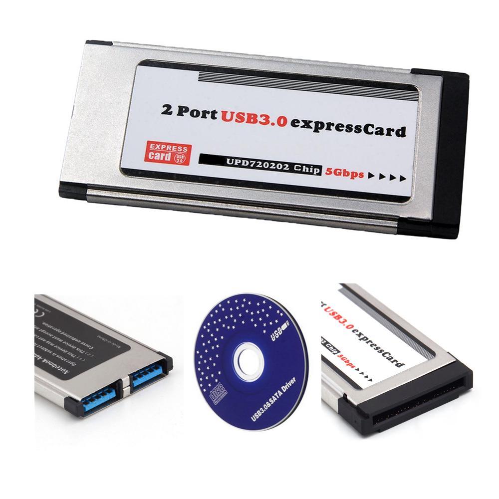 34mm Express Card  to 2 Port USB 3.0 Adapter for Laptop Notebook