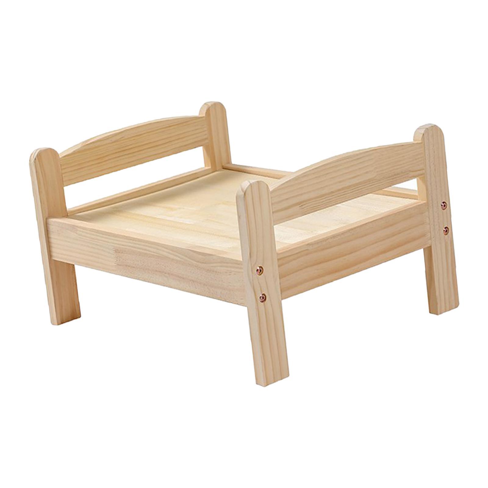 Pet Cat Bed, Small Dog Bed Wooden Kitten House for Indoor Cats and Puppy