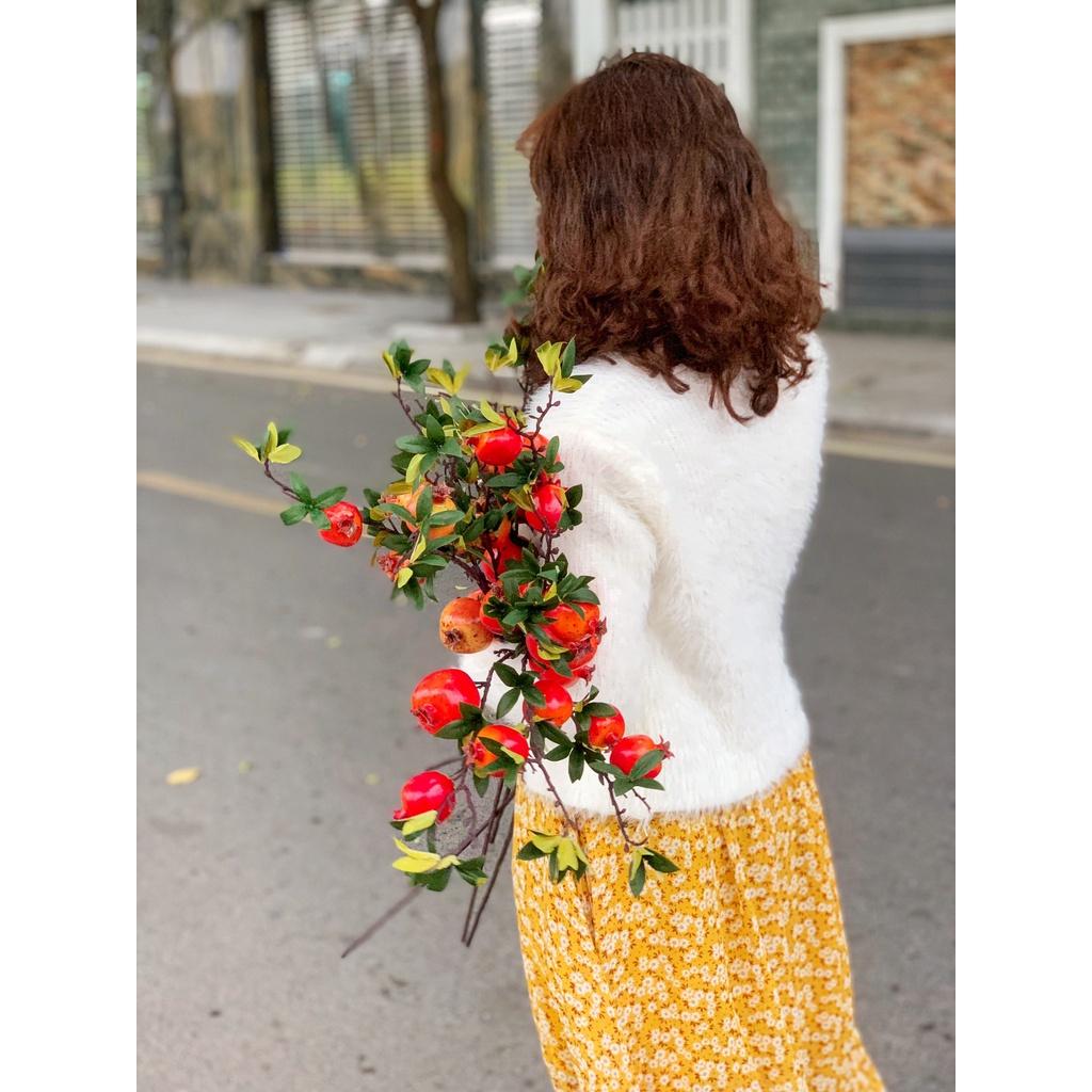 CÀNH LỰU TẾT - Cành lựu giả trang trí cắm lọ hoa Tết, trang trí gia đình ngày lễ