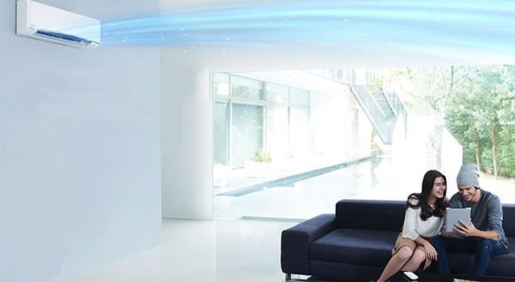 Luồng gió thoải mái Coanda tại cảm giác mát lạnh nhanh chóng và đồng đều