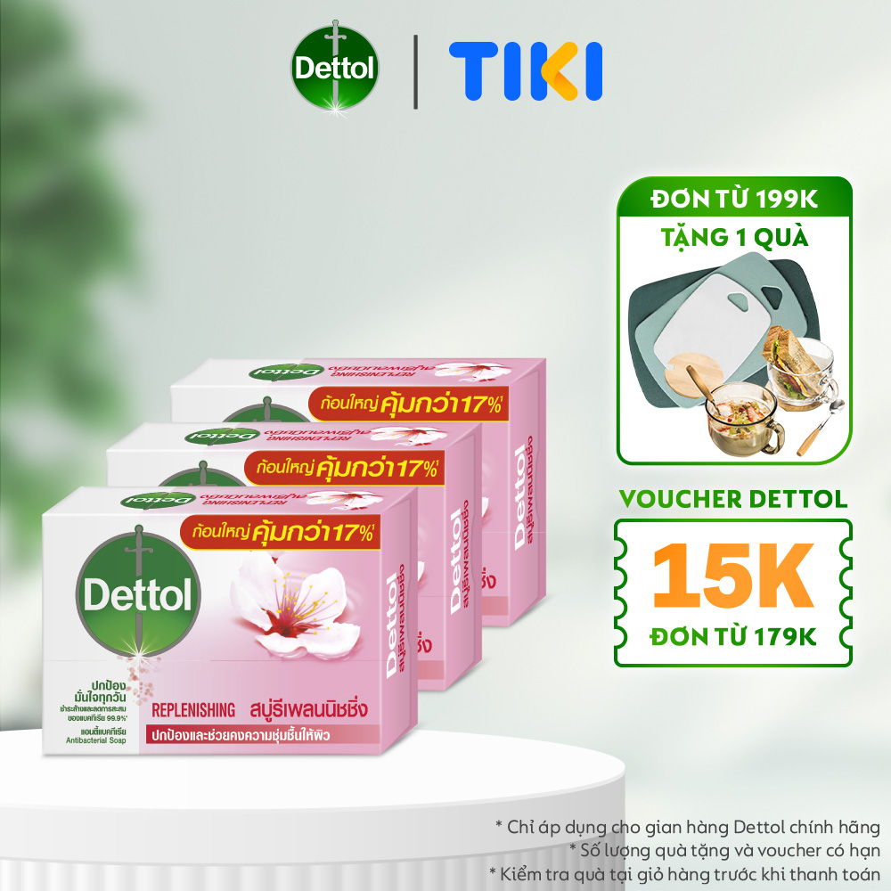 Combo 3 Xà Phòng Dettol Kháng Khuẩn Chăm Sóc Da 100g