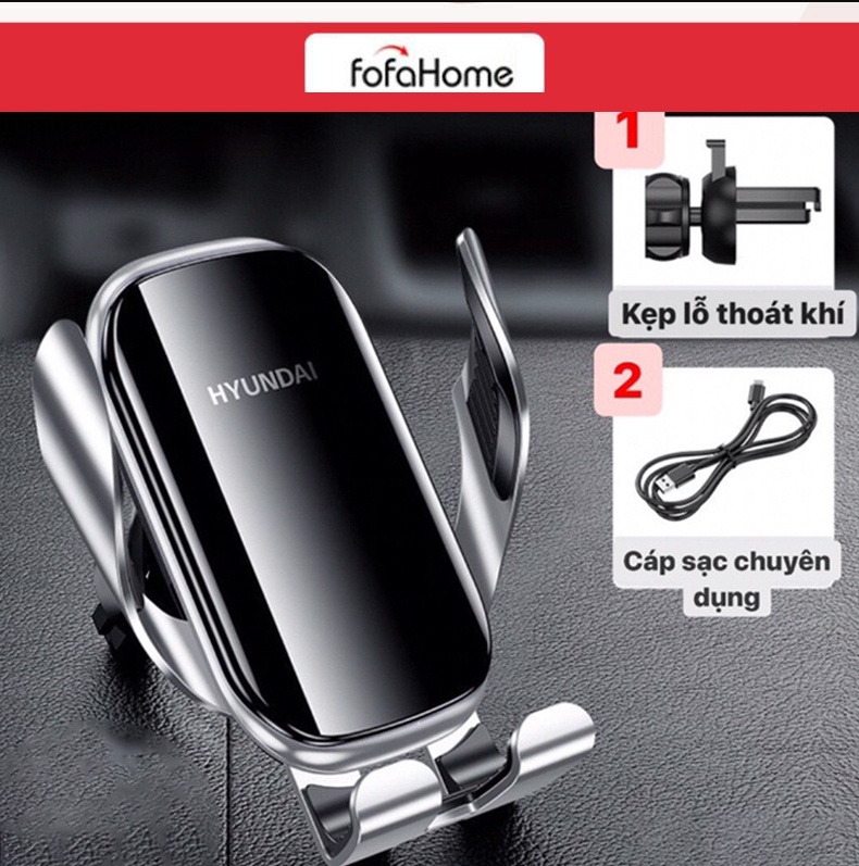 Sạc Không Dây Kiêm Giá Đỡ Điện Thoại Xoay 360 Độ Trên Ôtô Thế Hệ Mới Công Nghệ Sạc Nhanh 10W Kèm Dây Sạc - Hàng Nhập Khẩu