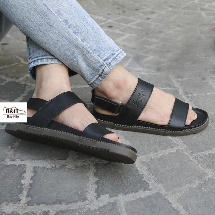 Sandal nam Trẻ Đẹp -Quai Hậu Da VNXK sandal nam quai ngang cao cấp chất liệu nhẹ