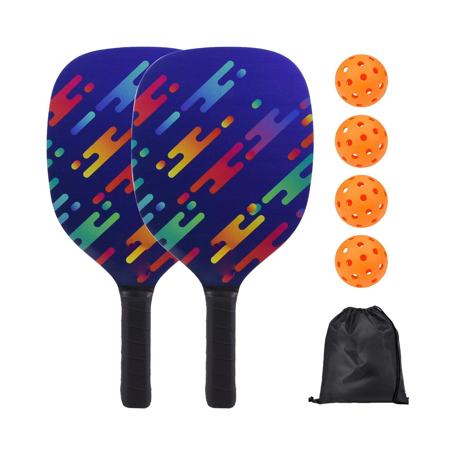 Portable Pickleball Paddle Racket Rackets 4 Pickleballs Comfort Grip for Men