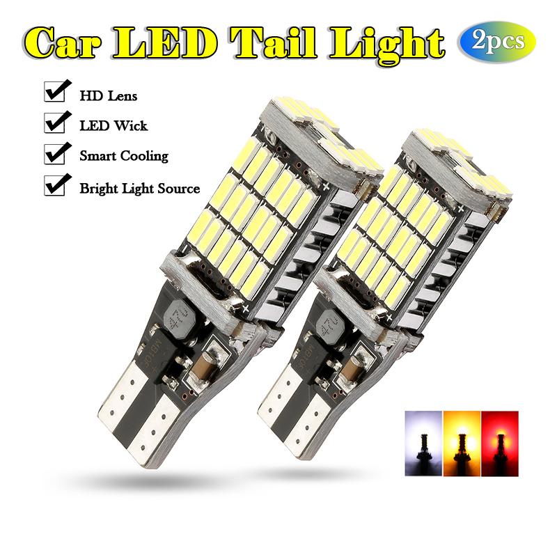Đèn Phanh Xe Hơi Bóng đèn LED lùi xe siêu sáng T15 W16W 921 45 SMD 4014 cho ô tô 360° Dài 25 mm Dài 25 mm