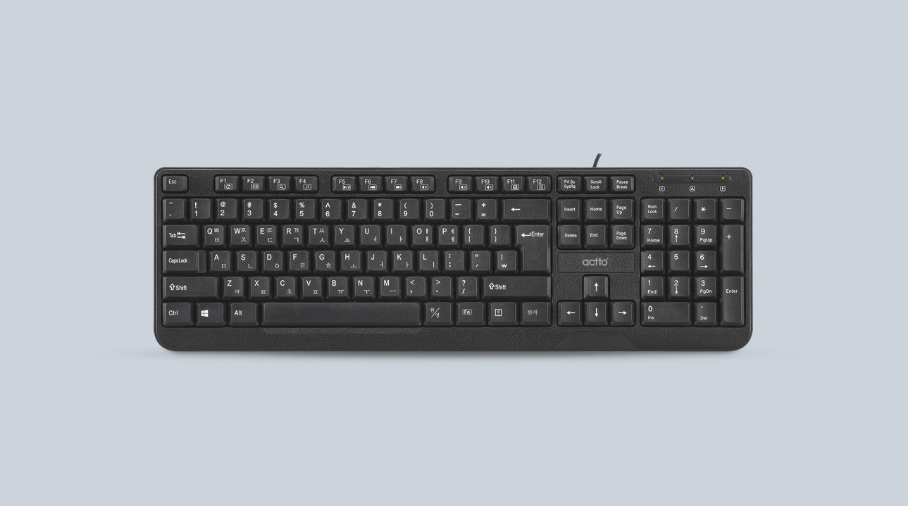 Bàn phím có dây văn phòng 104 phím tiêu chuẩn - Base Keyboard Actto KBD-38 - Hàng chính hãng