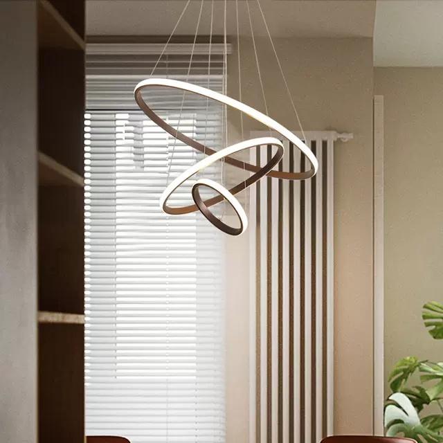 Thiết kế mới - Đèn thả vòng LED ánh sáng hiện đại - 5 mẫu tùy chọn nhiều kích thước