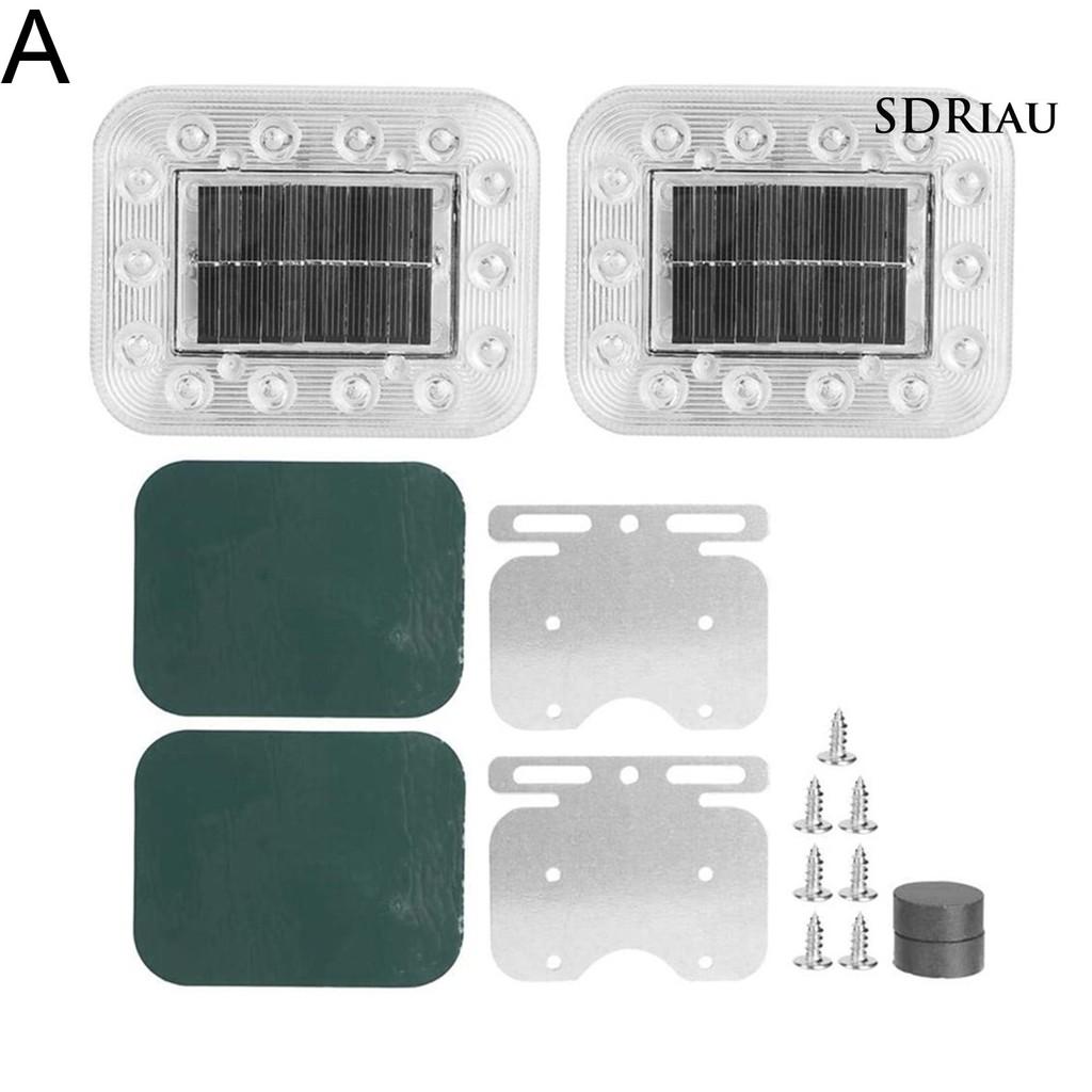 Set 2 Đèn Led Năng Lượng Mặt Trời Dc12-24V Dành Cho Xe Hơi Kèm Phụ Kiện