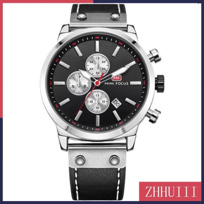 Đồng Hồ Quartz 3 Sub-dial Chống Thấm Nước Với Dây Đeo Da