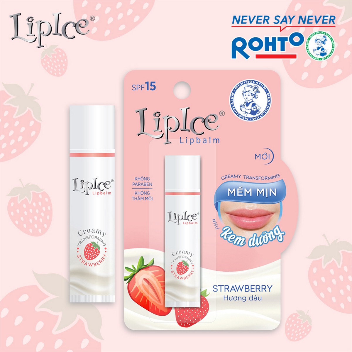 Son dưỡng môi không màu chuyển kem mịn LipIce Creamy