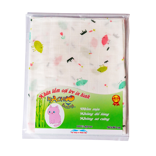 Khăn tắm bé sợi tre kích thước 80 cm x 80 cm 2 lớp dệt kép giúp lau người cho bé, tắm bé, quấn bé, lót nằm