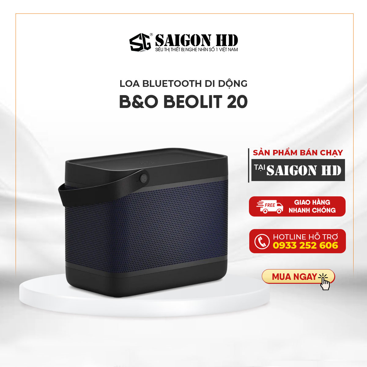 Loa bluetooth cao cấp B&amp;O Beolit 20 - Hàng chính hãng, giá tốt