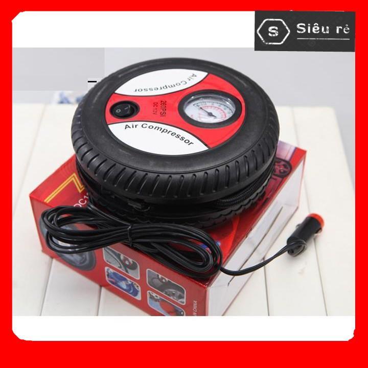 MÁY BƠM LỐP XE HƠI,XE MÁY CÓ ĐỒNG HỒ- 12V Tròn