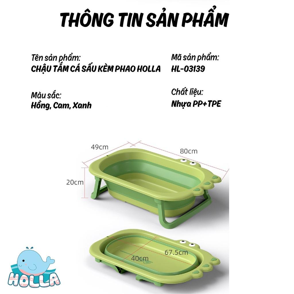 Thau Chậu Phao Đệm Tắm Cho Bé Holla Hình Cá Sấu