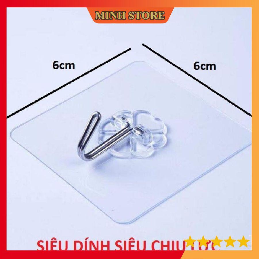 Móc Dán Tường cường lực Treo Đồ TRONG SUỐT - Móc Dính Cường Lực Thần Thánh Siêu Dính 6x6 cm