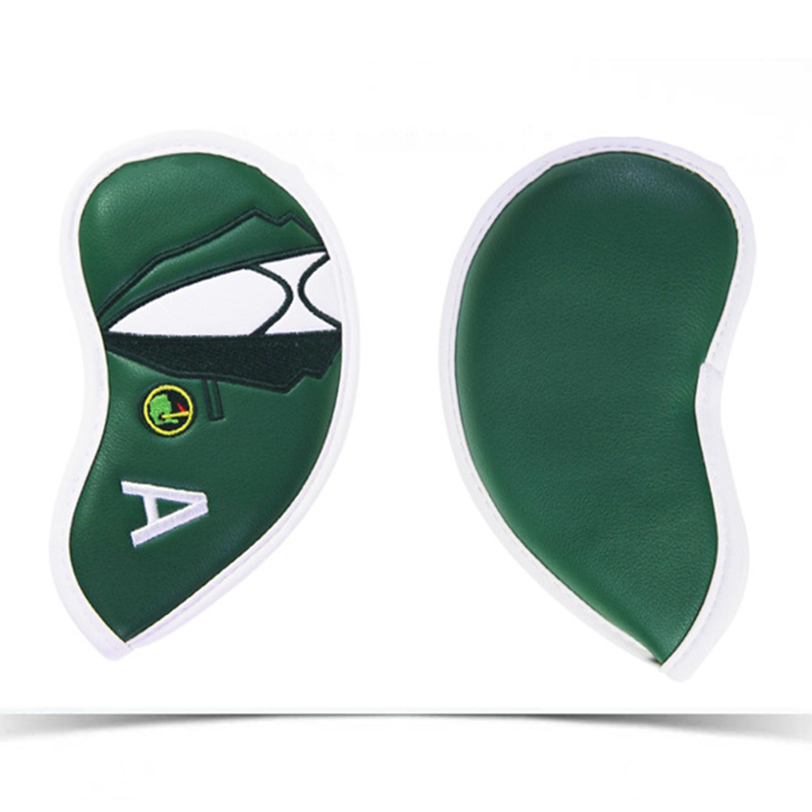 10PCS Golf Iron Covers, Thick PU Leather Golf Club Head Covers Set 4 5 6 7 8 9 P A S X Outdoor Golf Sports Equipments