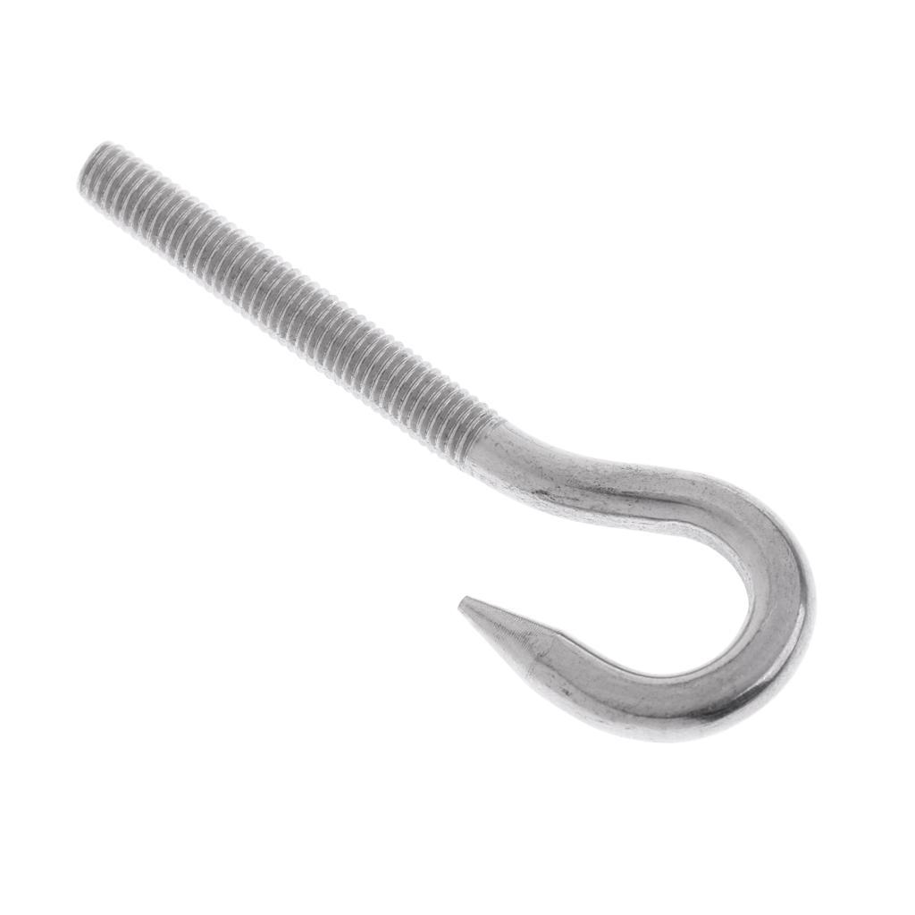 2 Pieces 304 Stainless Steel Threaded Screw Hook Eye Bolt Boat Parts M4 M5, Marine Grade
