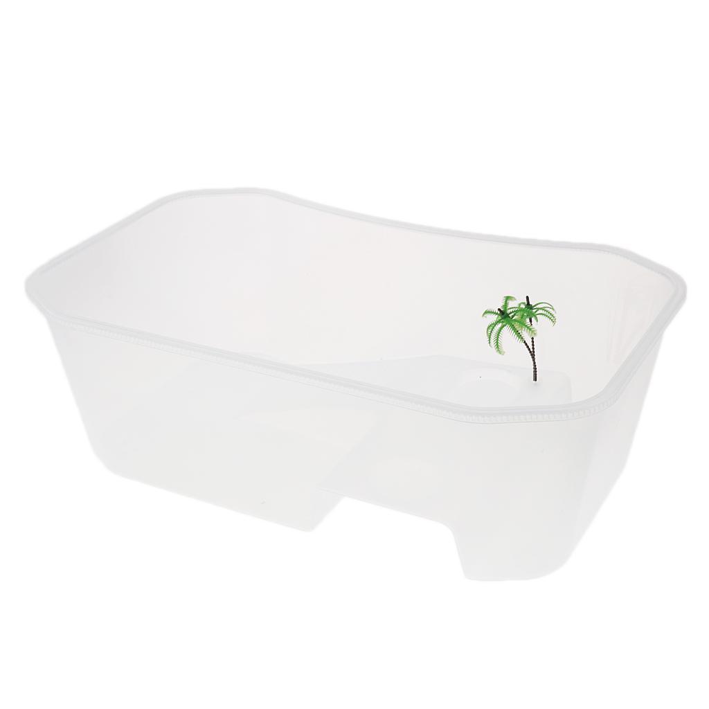 3 Pieces Plastic Reptile Terrapin Tortoise Turtle Tank Vivarium Feeding Box