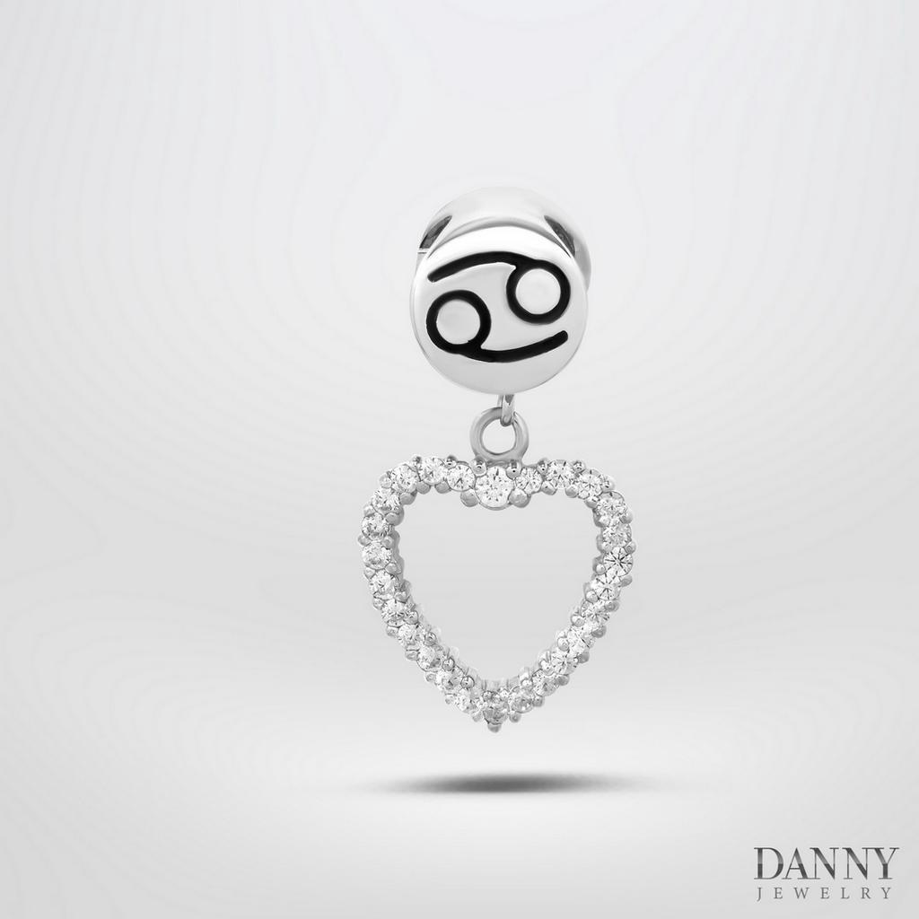 Charm Bạc 925 Danny Jewelry Cung Hoàng Đạo & Hình Trái Tim Đính Đá CZ PK018S Xi Rhodium