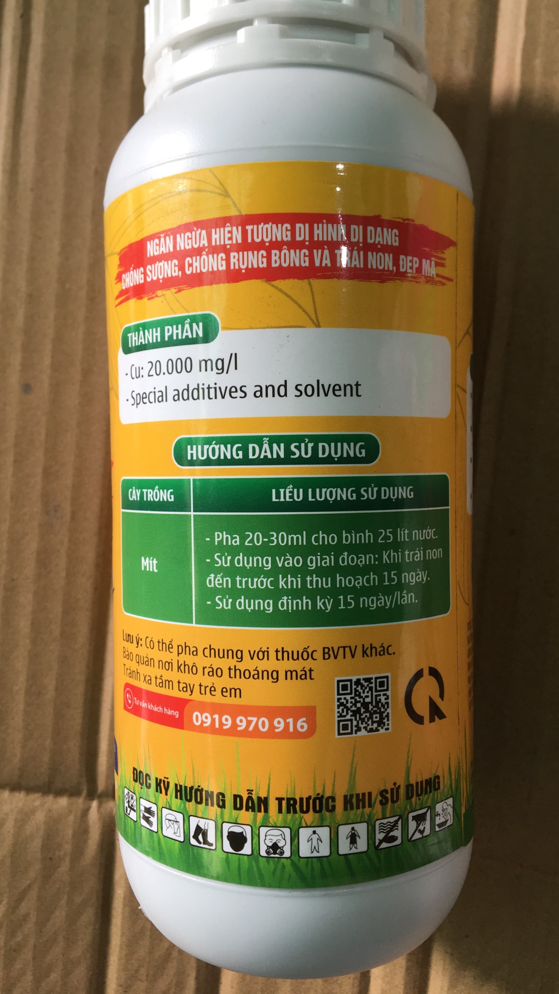 Phân bón chống xơ đen xì mủ Mít lọ 500ml