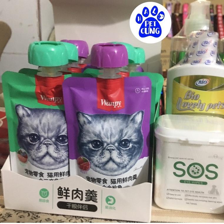 Súp Thưởng Cho Mèo Wanpy Nắp Vặn Túi 90g
