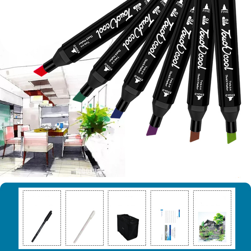 Bút Marker Touch Cool Túi Vải 30/40/60/80 Màu Chuyên Nghiệp