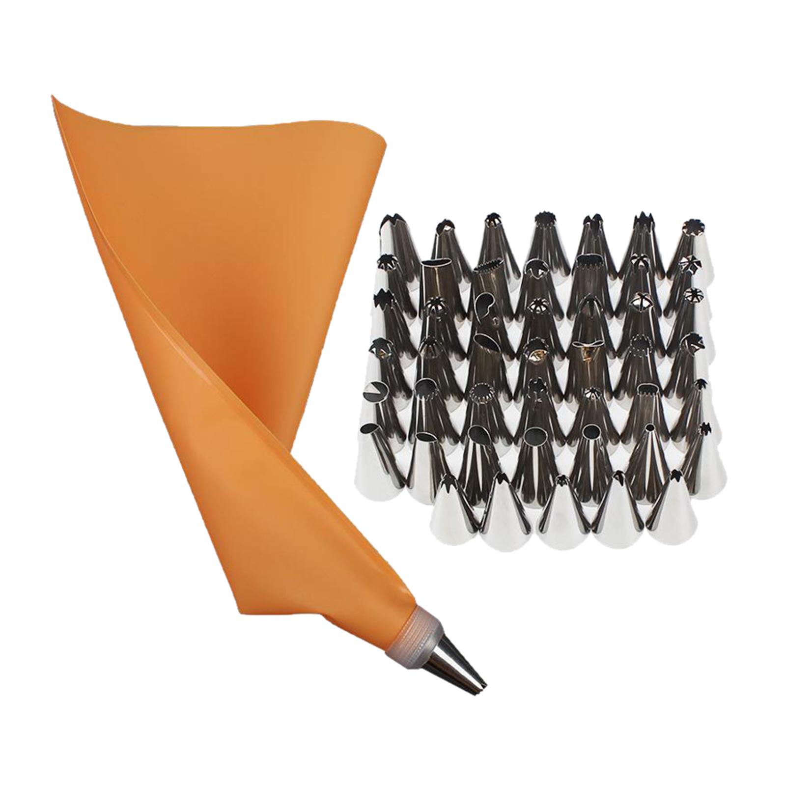50 Pieces Cake Decorating Tools 1 Pieces Piping Bags 48 Pieces Cake Decorating Tips 1 Pieces Cake Couplers for Baking Cake Cookies Chocolate Decors