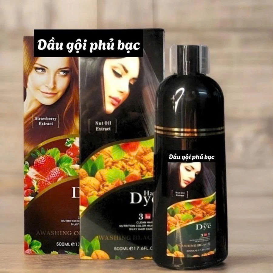 Dầu Gội Phủ Bạc Cho Nam Nữ Chai 500ml – An Toàn, Không Hại Tóc