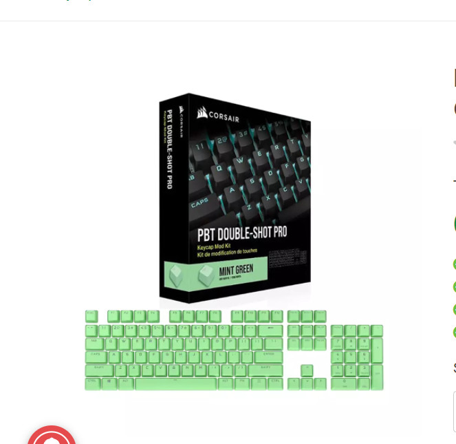 Bộ nút thay thế Corsair Keycap PBT Double-Shot PRO TBD Mint - NEW- HÀNG CHÍNH HÃNG