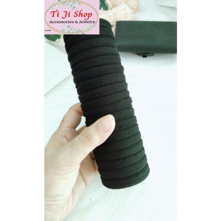 Set 6 sợi thun cột tóc loại 1 trơn lớn, buộc tóc mịn dày bền chắc