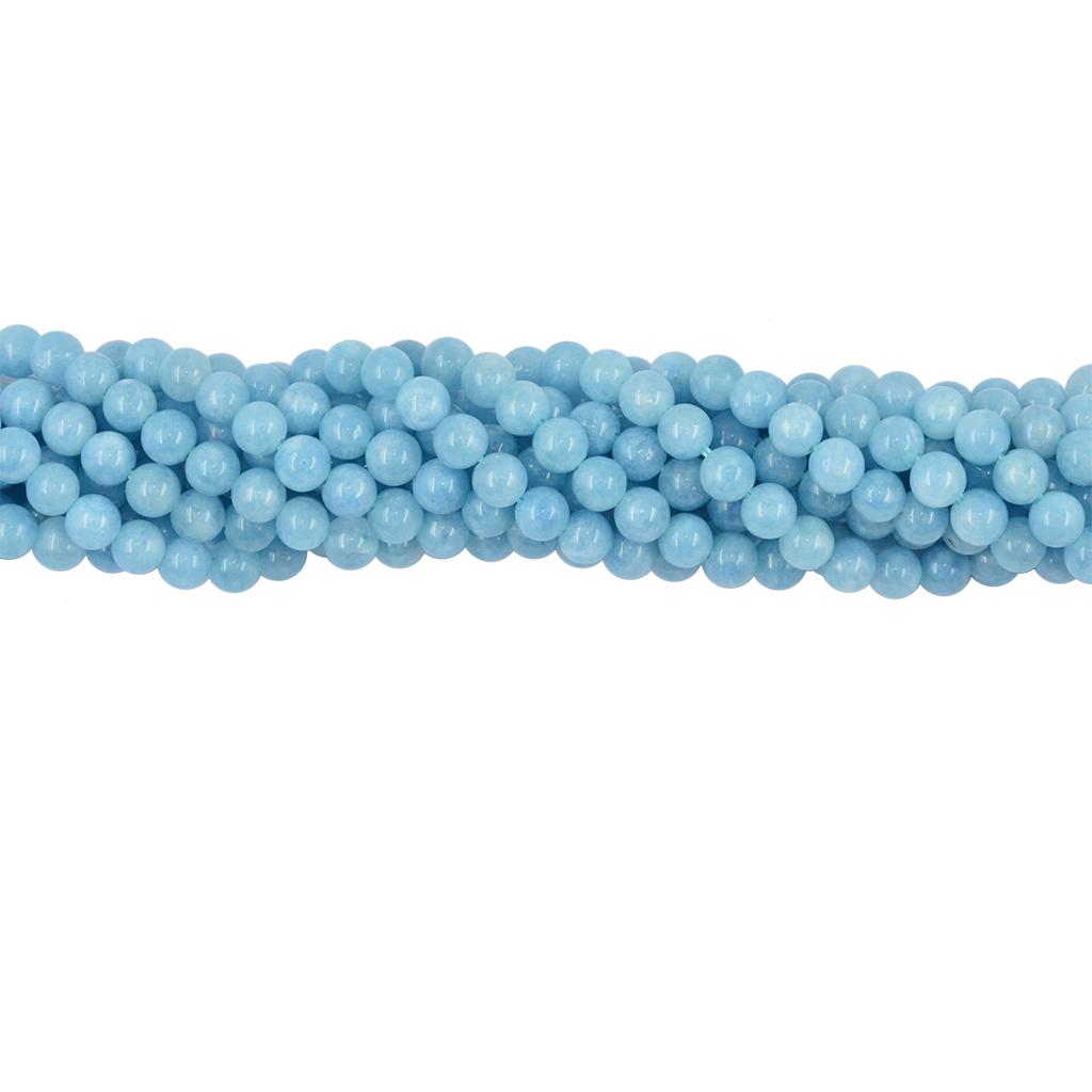 1 Strand of 15inch Natural Blue Jade Loose Gemstone Round Bead for Jewelry Making DIY Bracelets Necklaces Earring 6mm/8mm/10mm